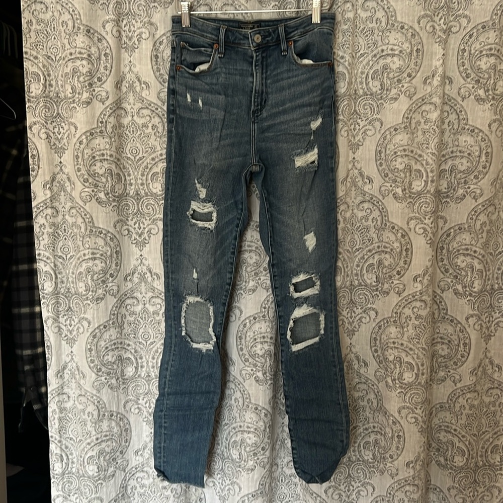 Abercrombie & Fitch super skinny high rise stretch jeans waist 27 Long worn once